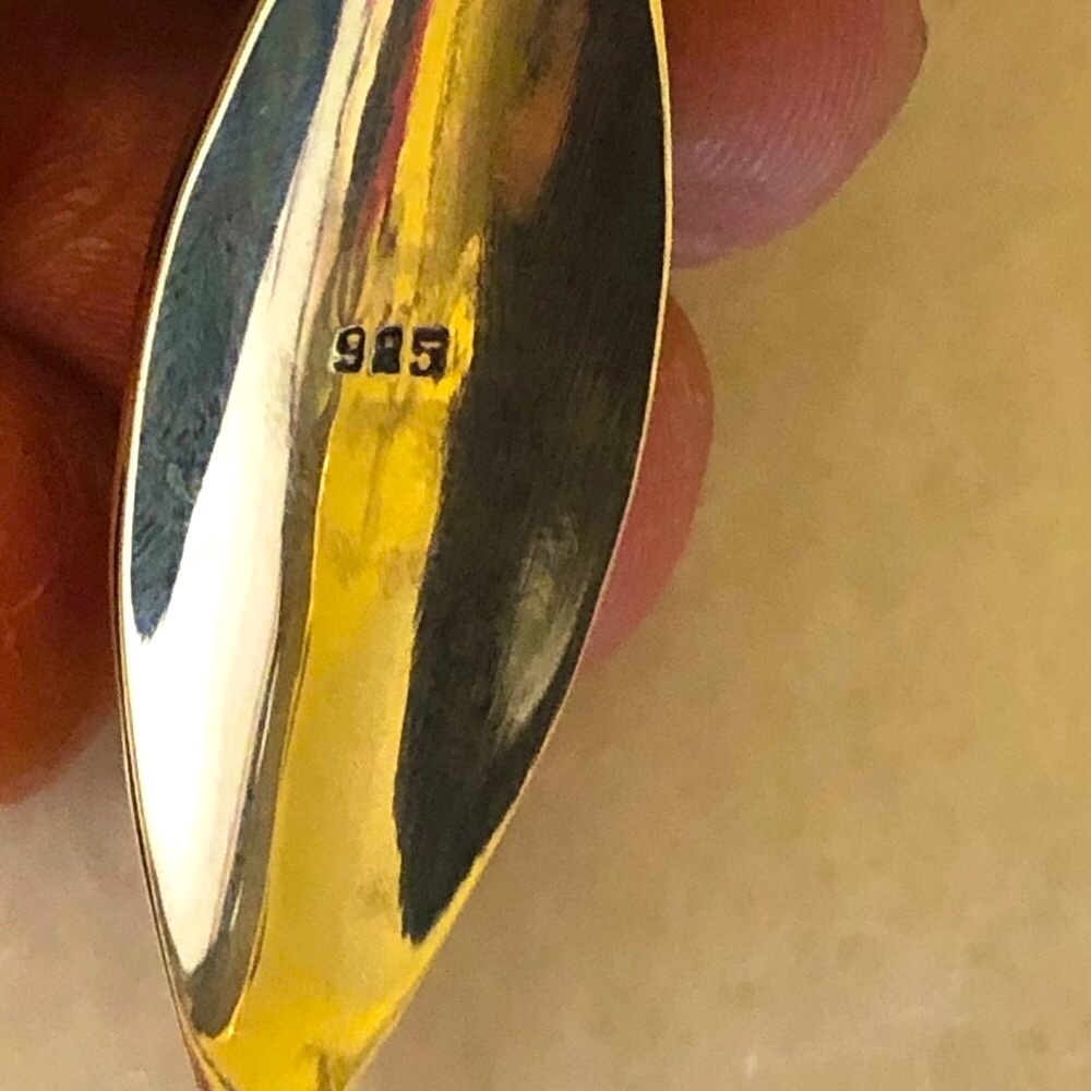 Sterling Silver Genuine Mother of Pearl Elongated Earrings Drop Dangle Earrings - Picture 3 of 5